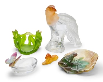A group of Daum p‚te-de-verre table items