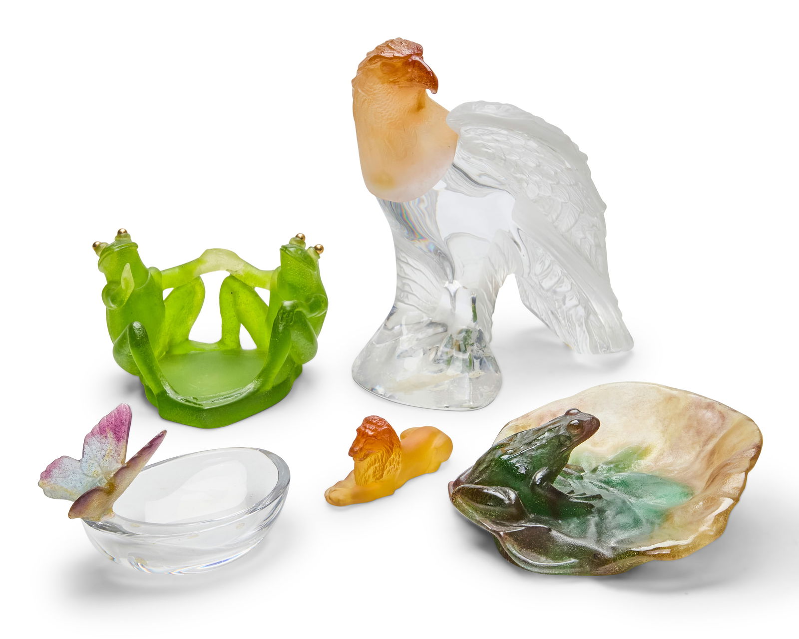 A group of Daum p‚te-de-verre table items (1 of 6)