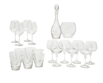 A Queen Lace glassware service