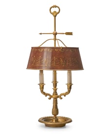 An Empire-style gilt-bronze bouillotte lamp