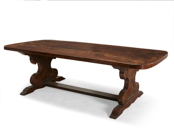 An Italian Renaissance-style walnut trestle table