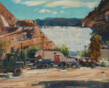 Alfred R. Mitchell (1888-1972), "Building the Dam" (El Capitan Reservoir), circa 1932-1934