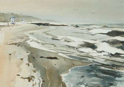 Milford Zornes (1908-2008), "Playa del Rey," 1964