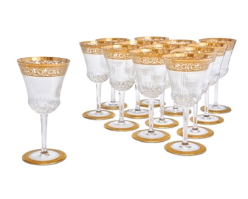 A set of thirteen Saint-Louis glass 'Thistle' water goblets