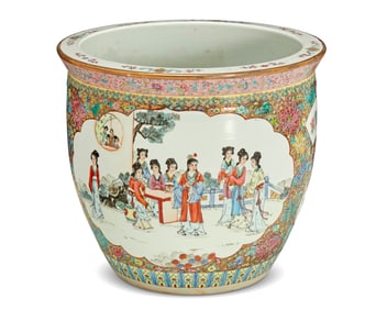 A Chinese Famille Rose porcelain jardiniere