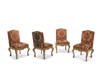 A set of George III-style giltwood side chairs