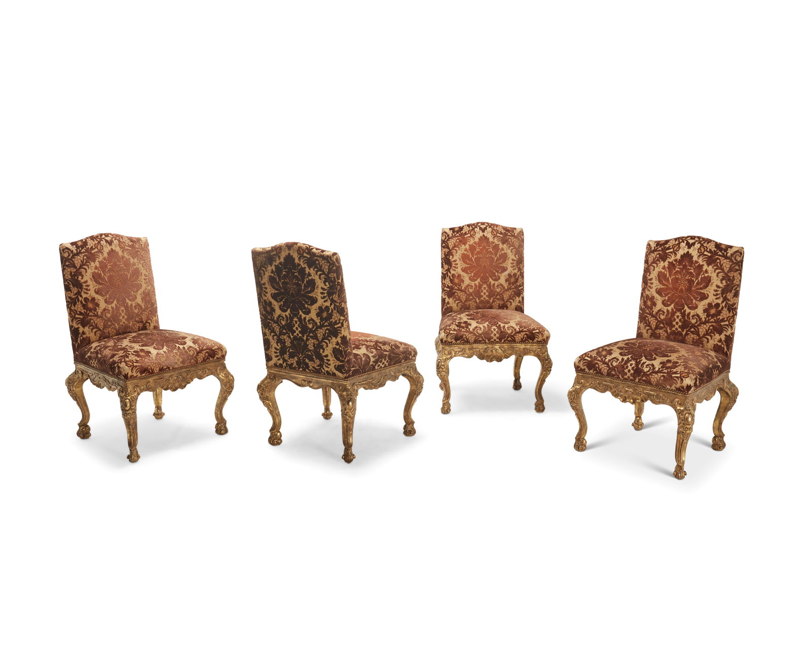 A set of George III-style giltwood side chairs (1 of 7)