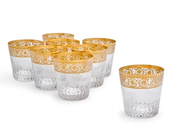 A set of eight Saint-Louis glass 'Thistle' double old-fashioned glasses