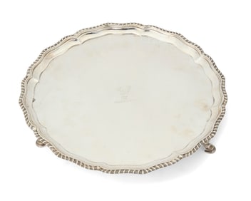 A Victorian sterling silver footed tray