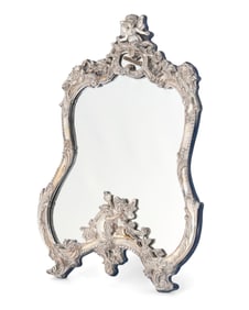 A Jack Rabinovich Rococo-style sterling silver-mounted table mirror