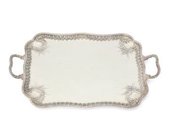 A Continental sterling silver tray
