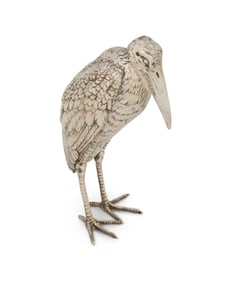 A German sterling silver figure of a marabou stork