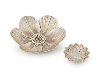 Two Buccellati sterling silver floriform dishes