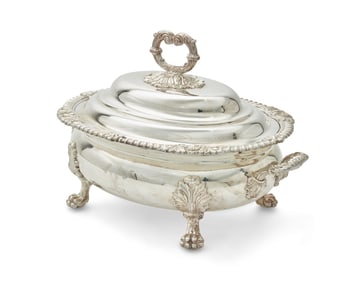 A Regency Sheffield silver-plated soup tureen