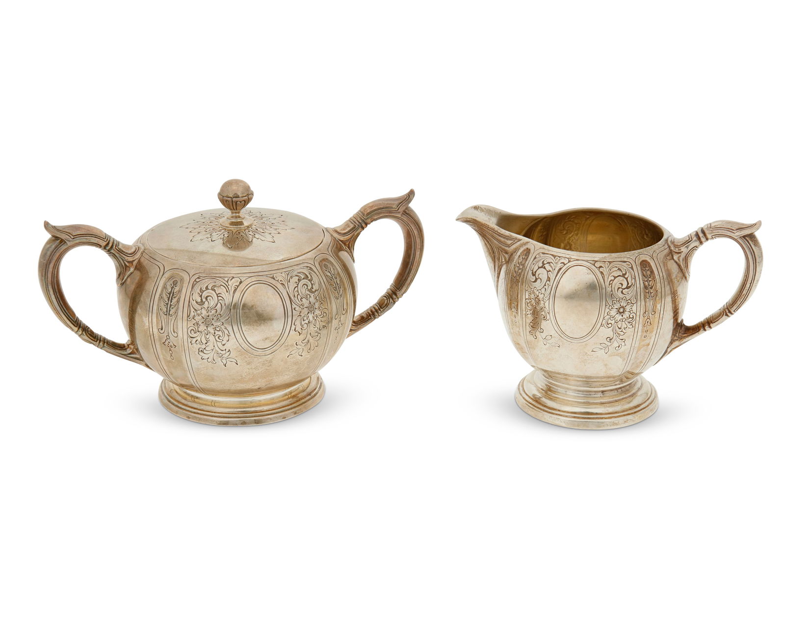 A Gorham sterling silver creamer and sugar set (1 of 2)