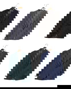 A group of custom-tailored men's sport jackets: A group of custom-tailored men's sport jacketsLate 20th/21st centuryVariously labeled for maker/tailor, date, and fabricComprising four tailored wool jackets in various colors, styles, and fabrics inc
