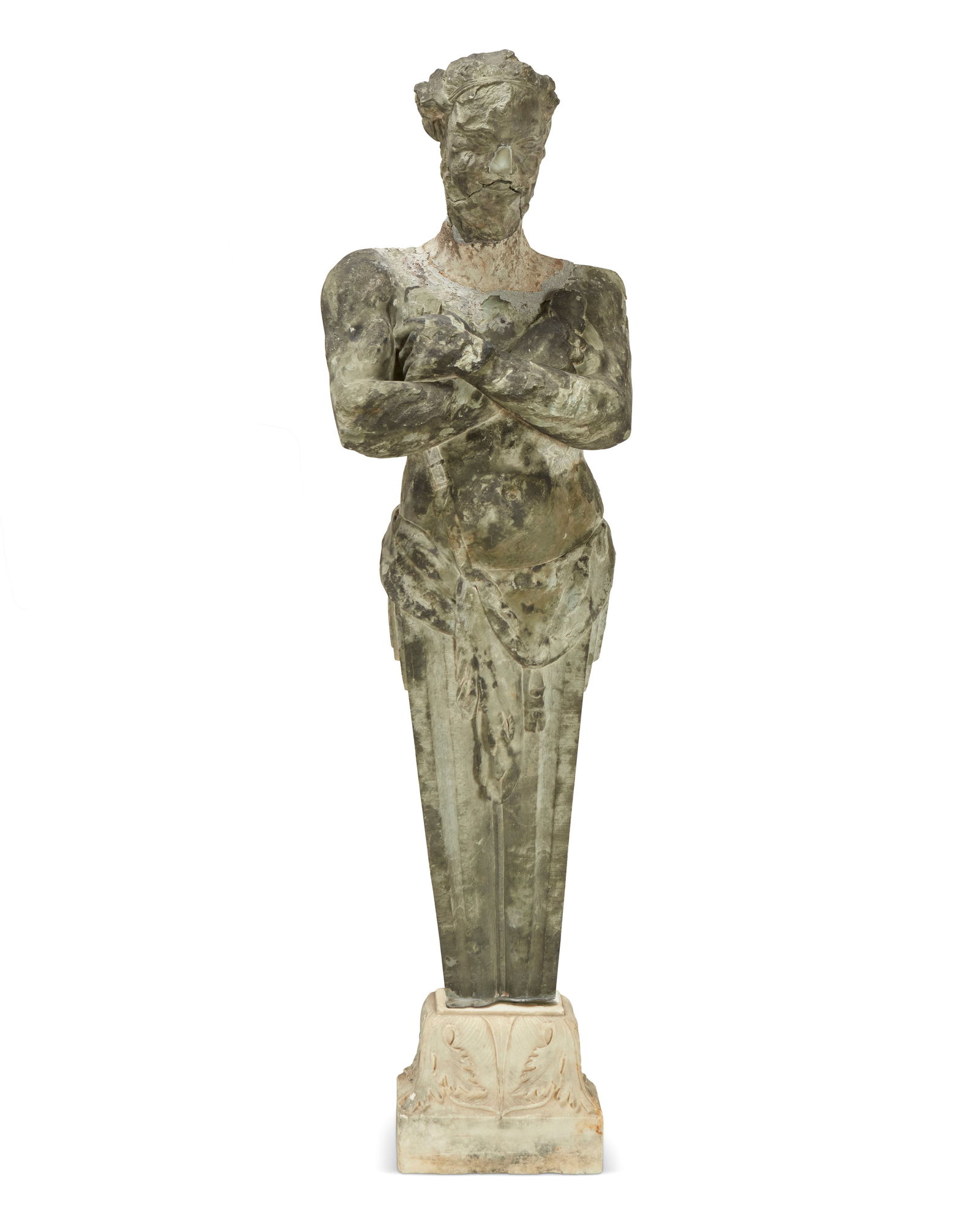 A Neoclassical carved limestone herm (1 of 8)