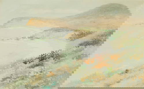 William Lees Judson (1842-1928), "Two Irvine Coves": William Lees Judson(1842-1928)"Two Irvine Coves"Watercolor on paperSigned lower right: WL. Judson; titled by reputeSight: 12" H x 19.5" W Provenance:From the Collection of Robert A. Day