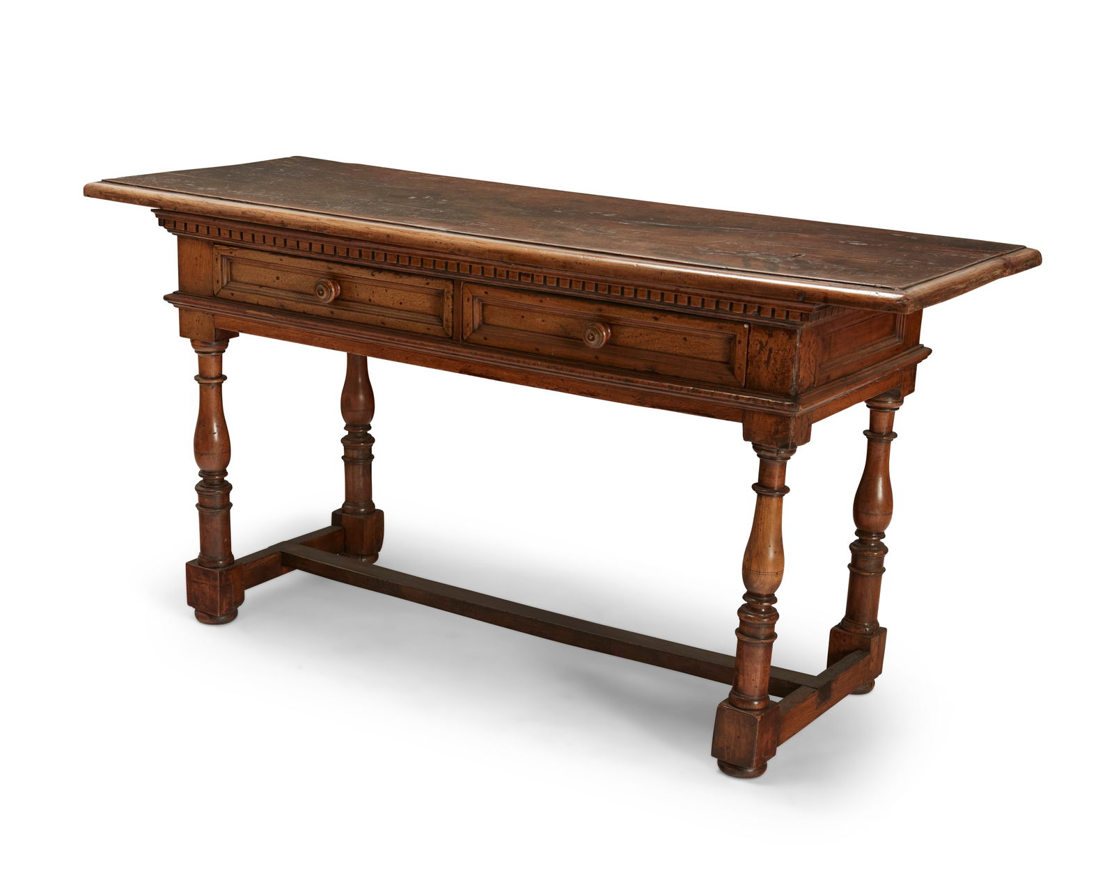 A Continental Baroque-style walnut library table (1 of 9)
