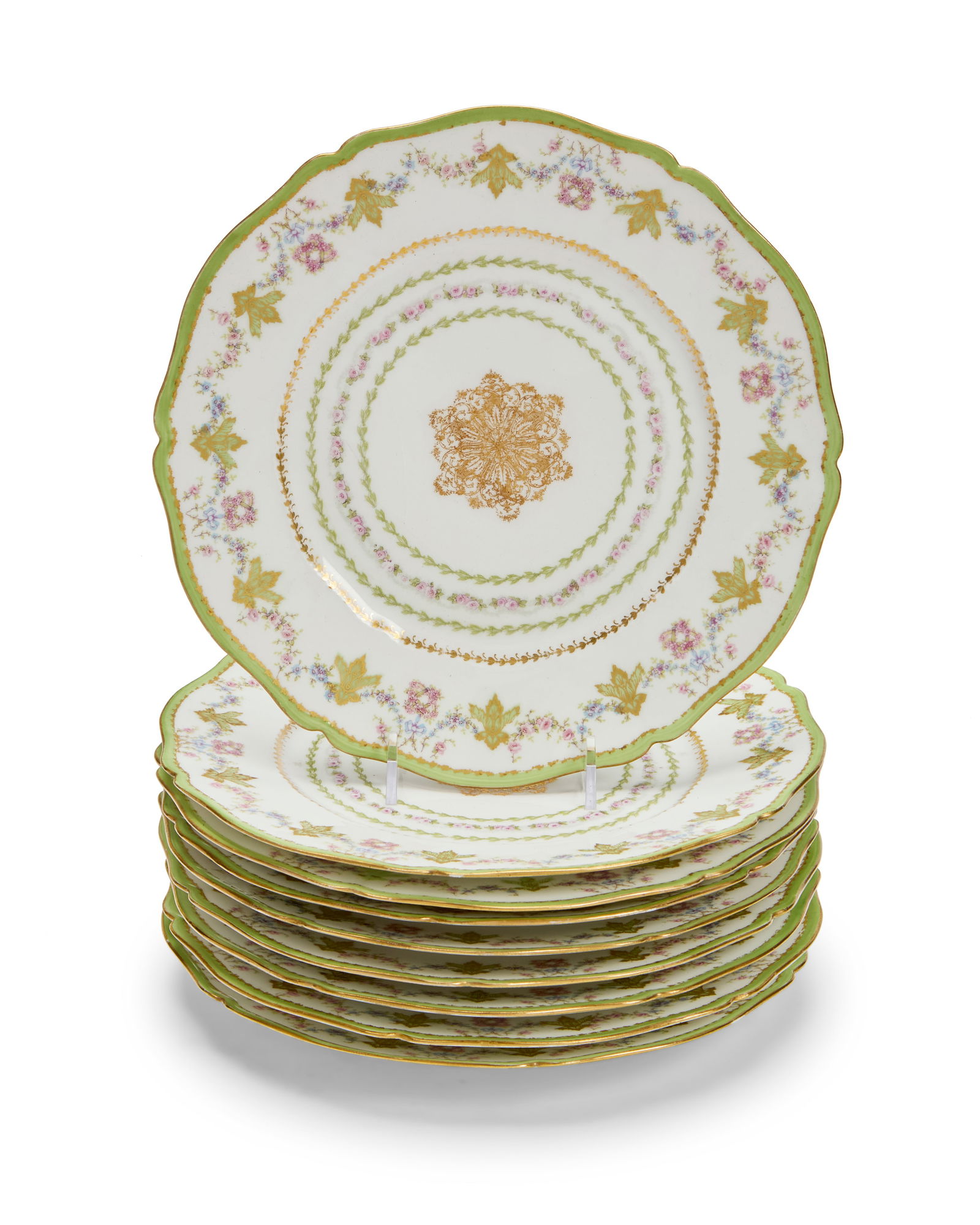 A set of nine Theodore Haviland Limoges porcelain dessert plates (1 of 3)