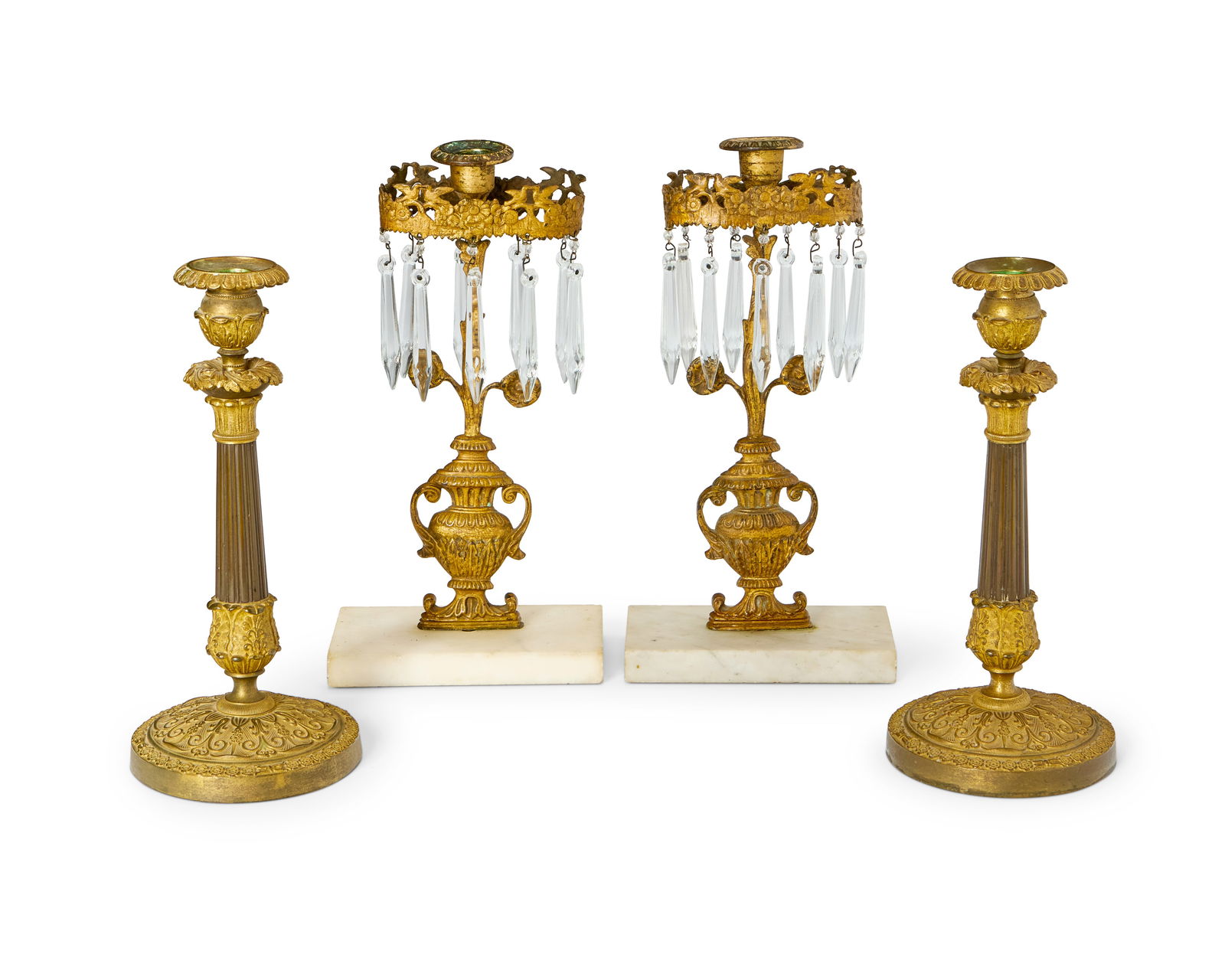 Two pairs of gilt-bronze candlesticks (1 of 1)