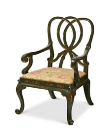 A Chinese Chippendale-style open armchair