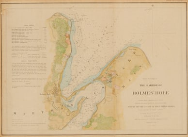 The Harbor of Holmes Hole, Martha's Vineyard, Massachusetts 1847, founded upon Trigonometrical