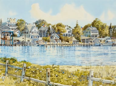 Bert Wright (b. 1930), The docks at Martha's Vineyard