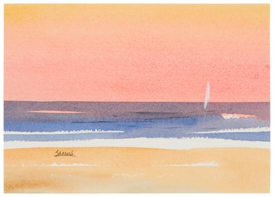Anne Sammis (20th Century), Coastal scene at sunset
