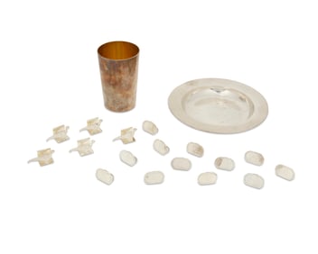 A group of English sterling silver table items