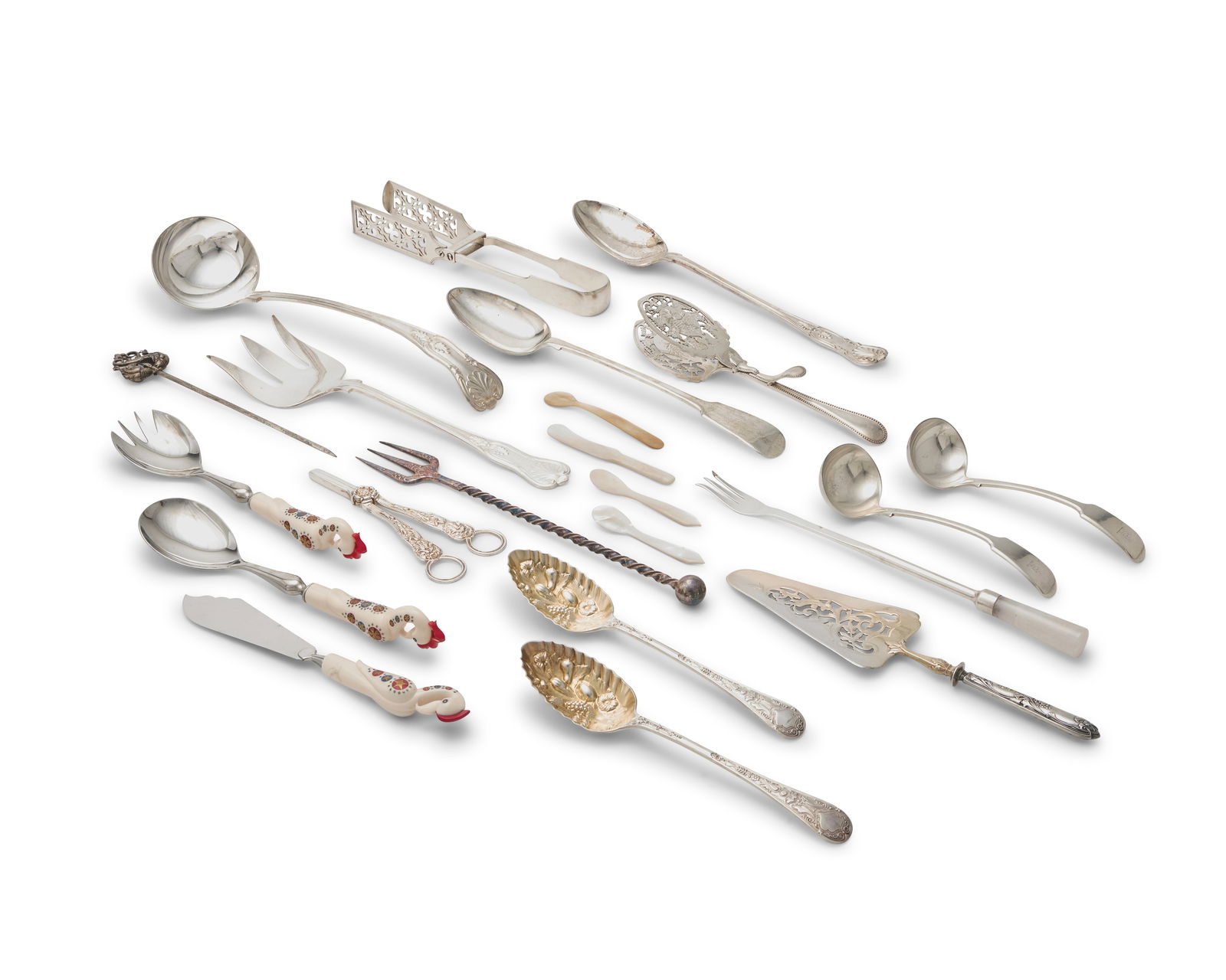 A large group of silver-plated part flatware services and serving utensils (1 of 1)
