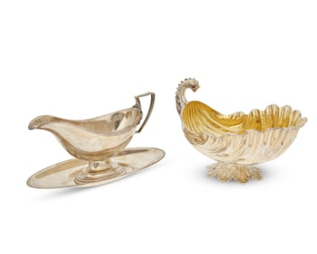 Two sterling silver sauce boats