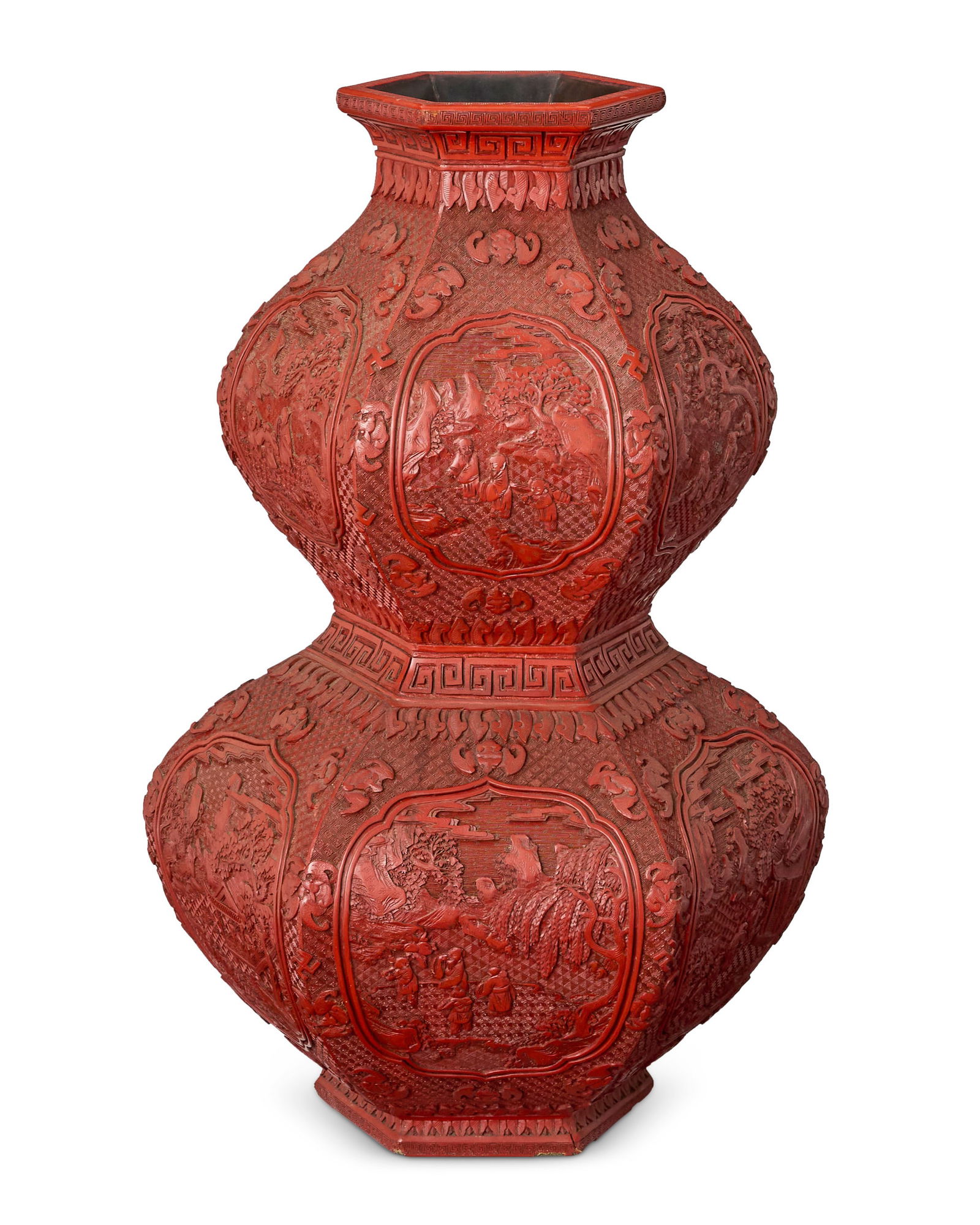 A Chinese cinnabar lacquer vase (1 of 5)