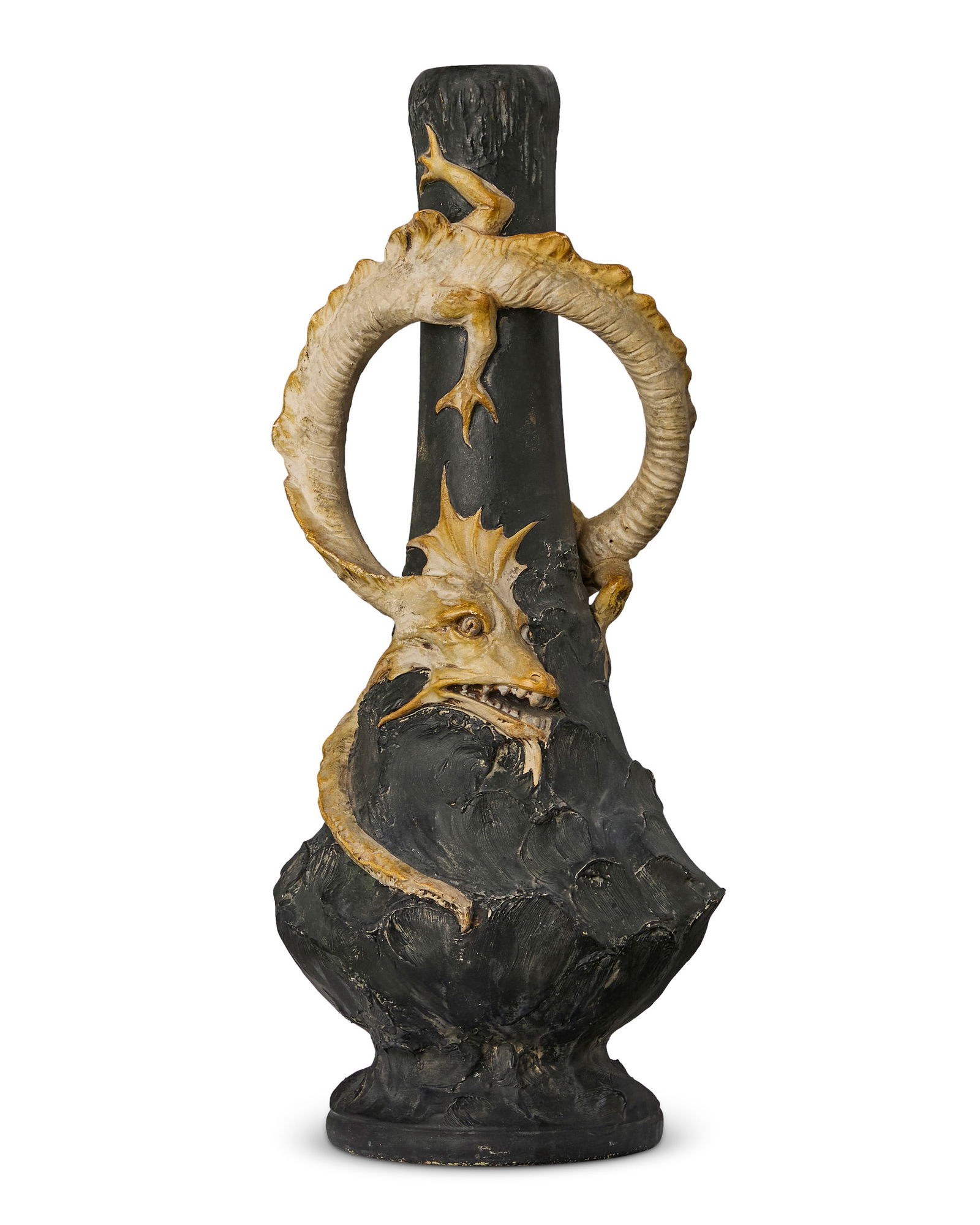 A Johann Maresch earthenware figural dragon vase (1 of 4)