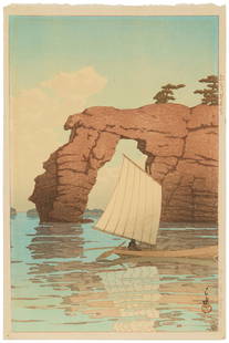 Kawase Hasui (1883-1957), "Zaimoku Island at Matsushima" from the series "Collection of Scenic Views: Kawase Hasui(1883-1957)"Zaimoku Island at Matsushima" from the series "Collection of Scenic Views of Japan: Eastern Japan," 1933Woodcut in colors on paperFrom the edition of unknown size; lifetime pri