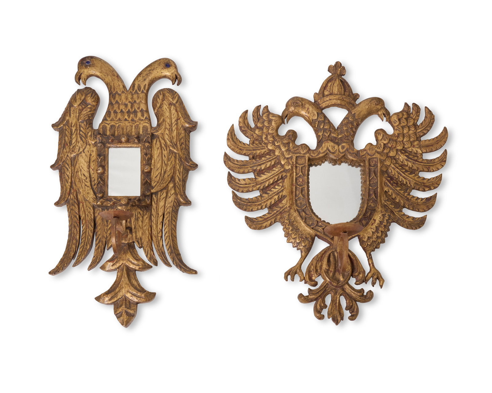 Two Continental giltwood double eagle mirrors (1 of 7)