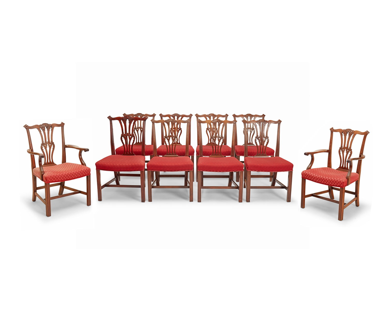 A set of ten Chippendale-style dining chairs (1 of 16)