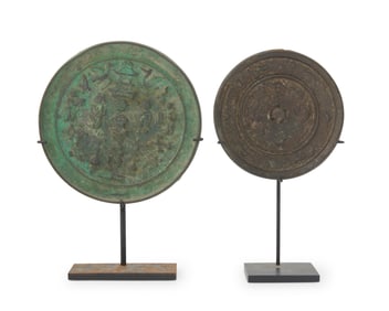 Two Chinese bronze mirrors