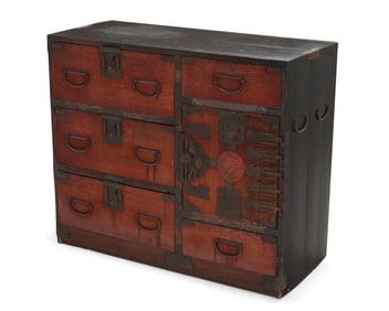 A small Japanese tansu chest