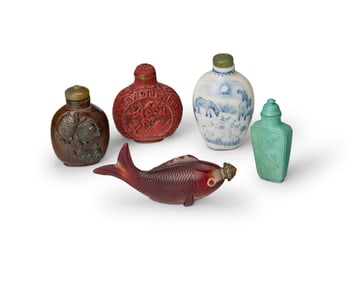 Five Chinese snuff bottles