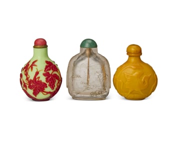 Three Chinese snuff bottles