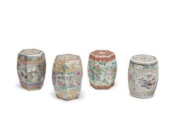 A group of Chinese porcelain garden stools