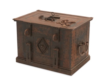 A Renaissance-style iron chest