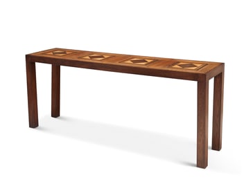 A Neoclassical-style marquetry sofa table