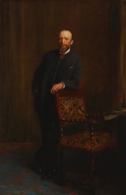 Eduard Charlemont (1848-1906), Portrait of a standing gentleman, 1891