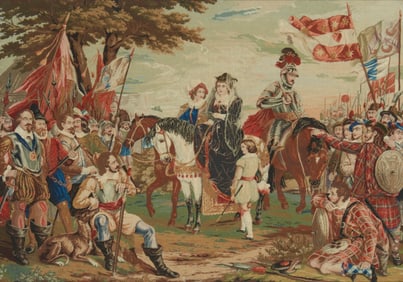 A Victorian needlepoint tapestry: The surrender of Mary Queen of Scots to the Confederate Lords at