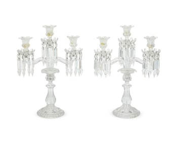 A pair of Baccarat 'Medallion' candelabra