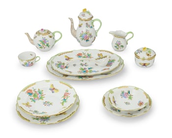 A Herend porcelain 'Queen Victoria' part dinner service