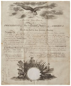 A United States of America military commission signed by President Martin Van Buren (1782-1862)