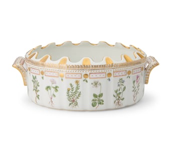 A Royal Copenhagen porcelain 'Flora Danica' monteith